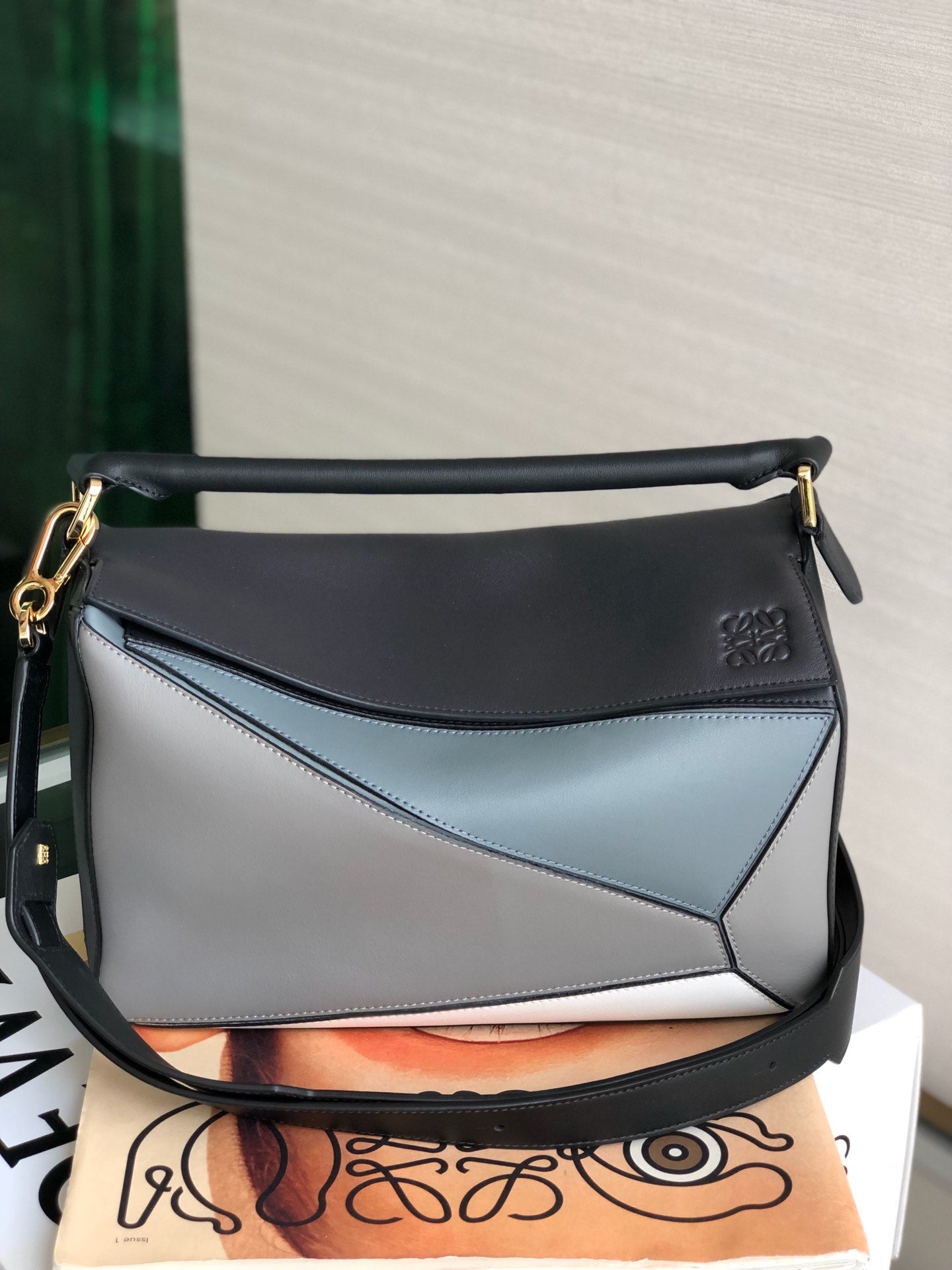 Loewe Puzzle Crossbody Bag (Grey Patchwork)