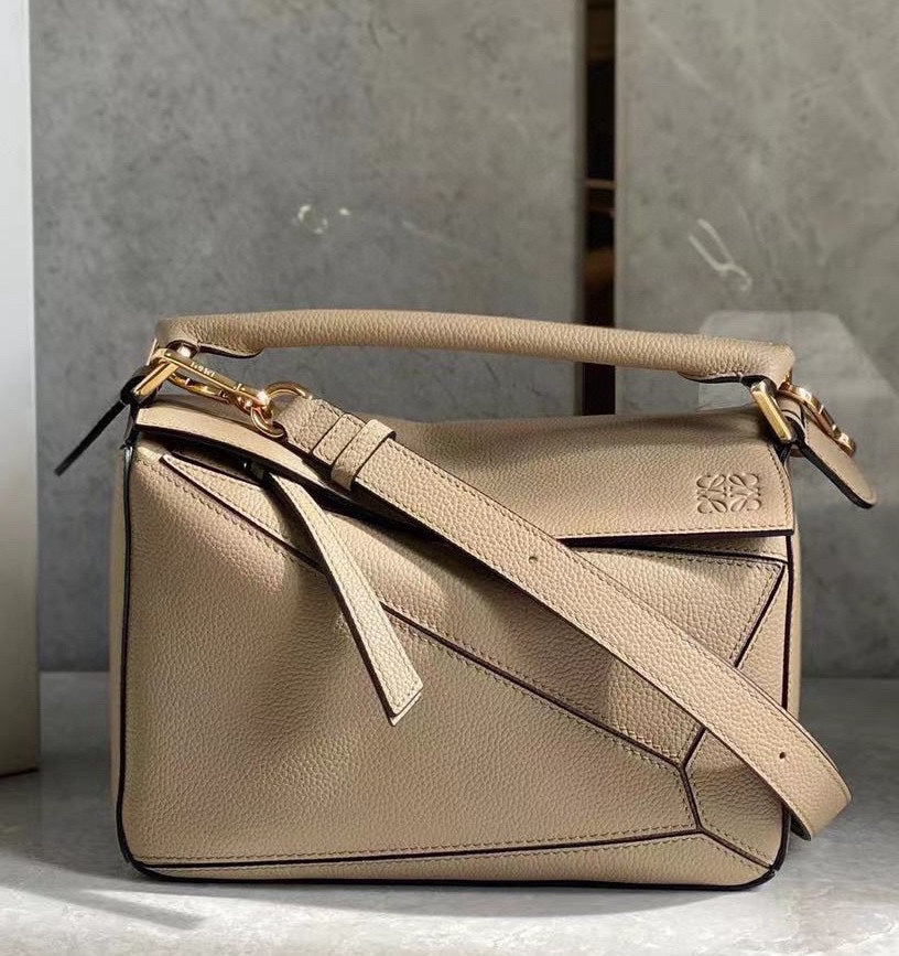 Loewe Small Calfskin Puzzle bag in sand