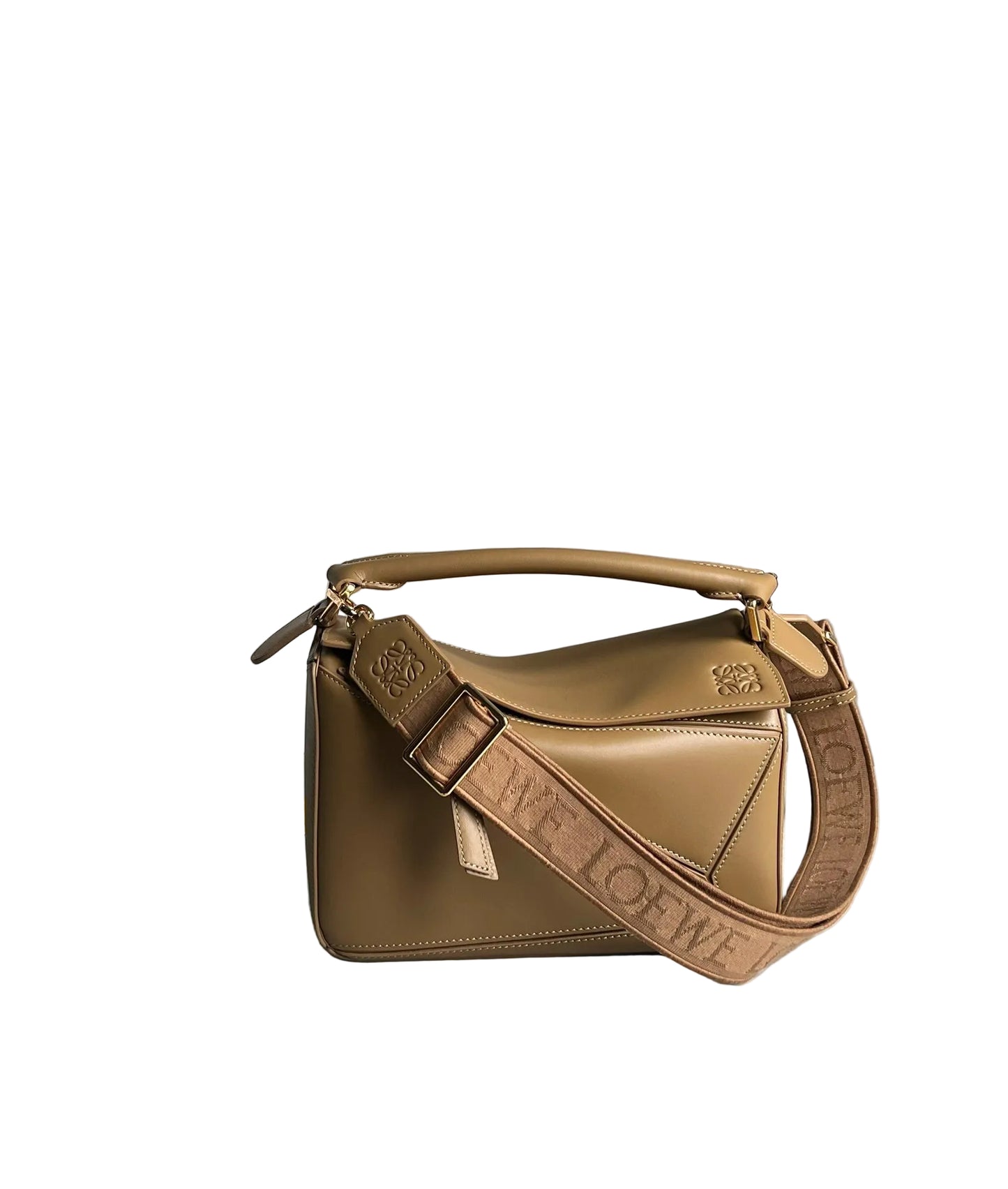 Loewe Satin Calfskin Small Puzzle Bag (Oak)