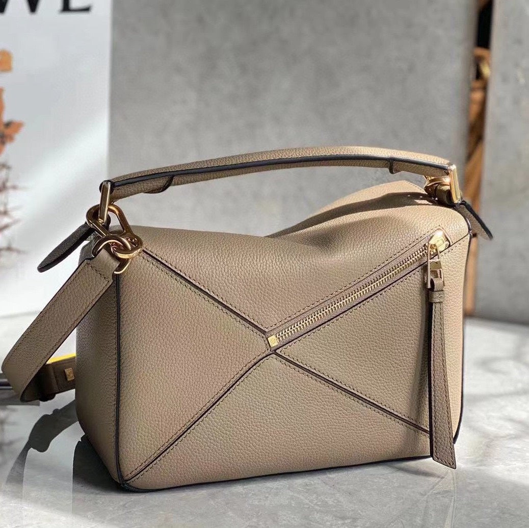 Loewe Small Calfskin Puzzle bag in sand
