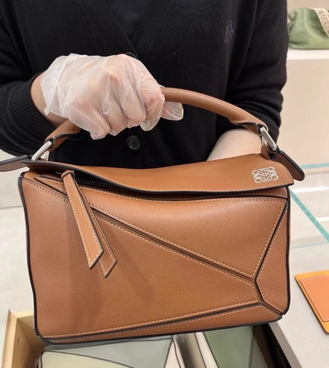 Loewe Puzzle smooth calfskin handbag in tan