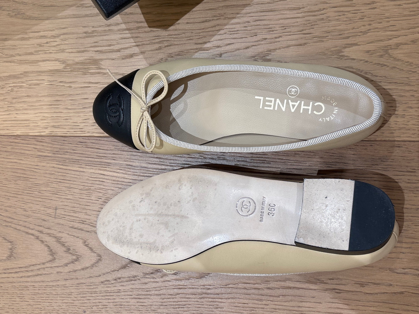 Chanel cap-toe ballet flats