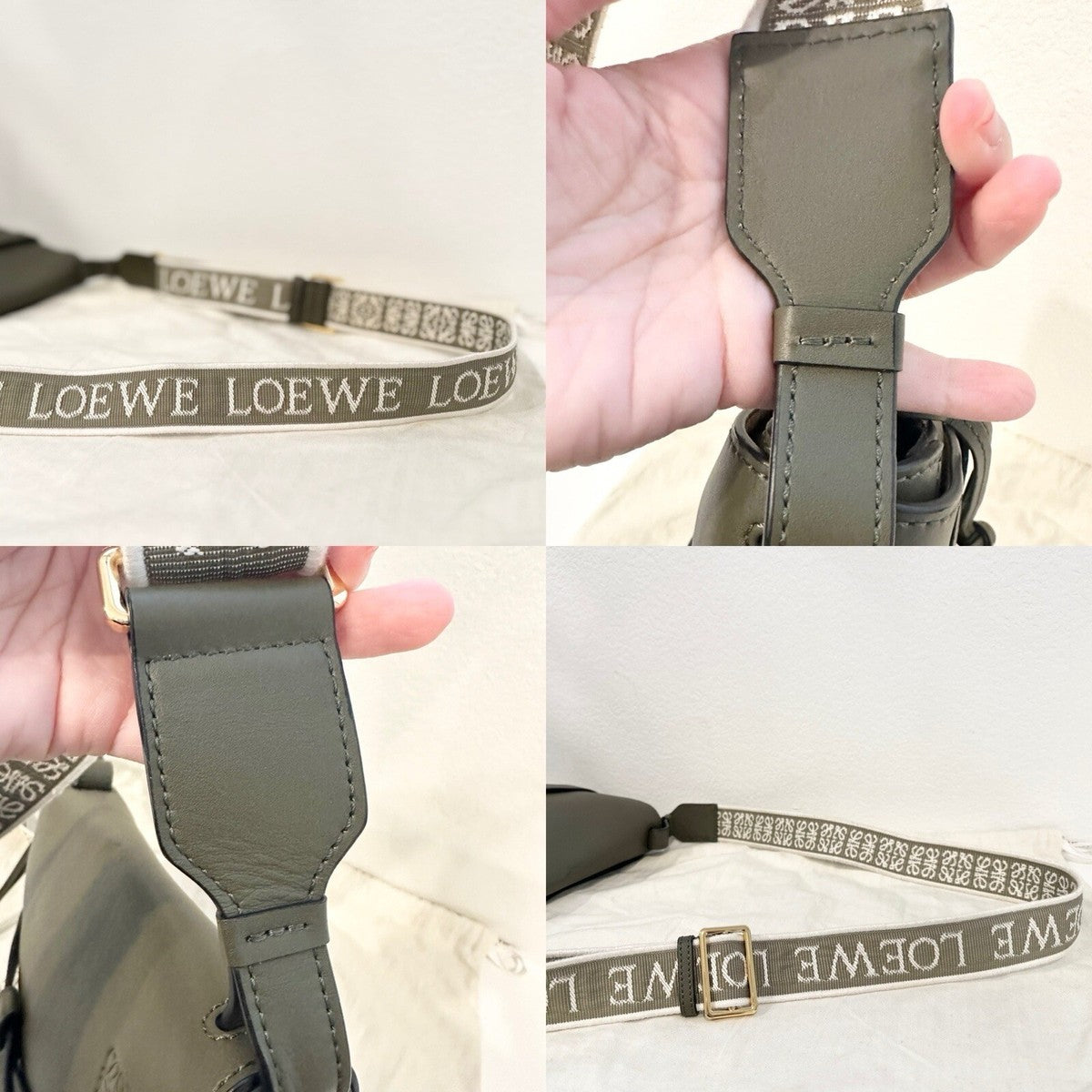 Loewe Puzzlo edge monochrome in satin leather calfskin