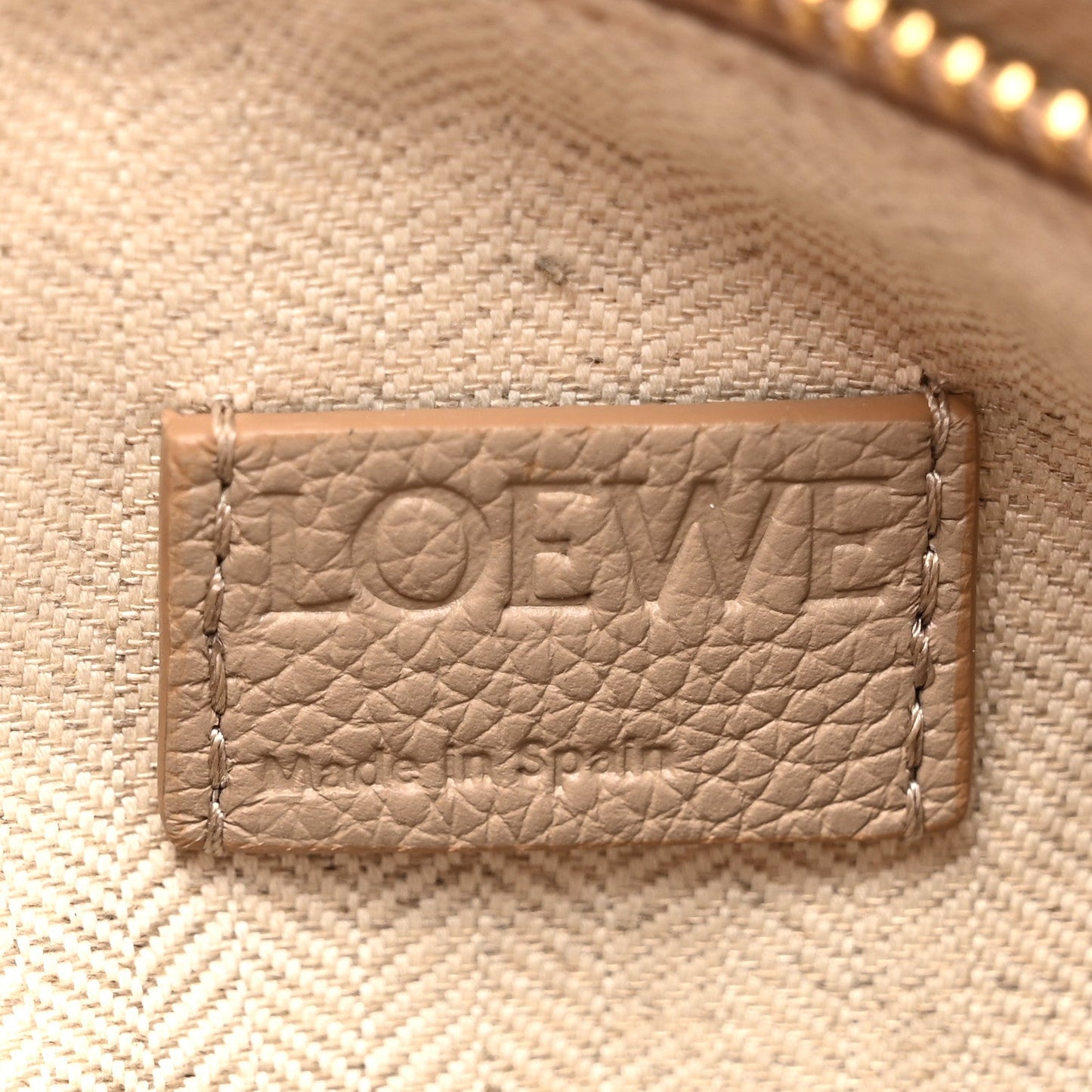 Loewe Satin calfskin small puzzle bag in sand