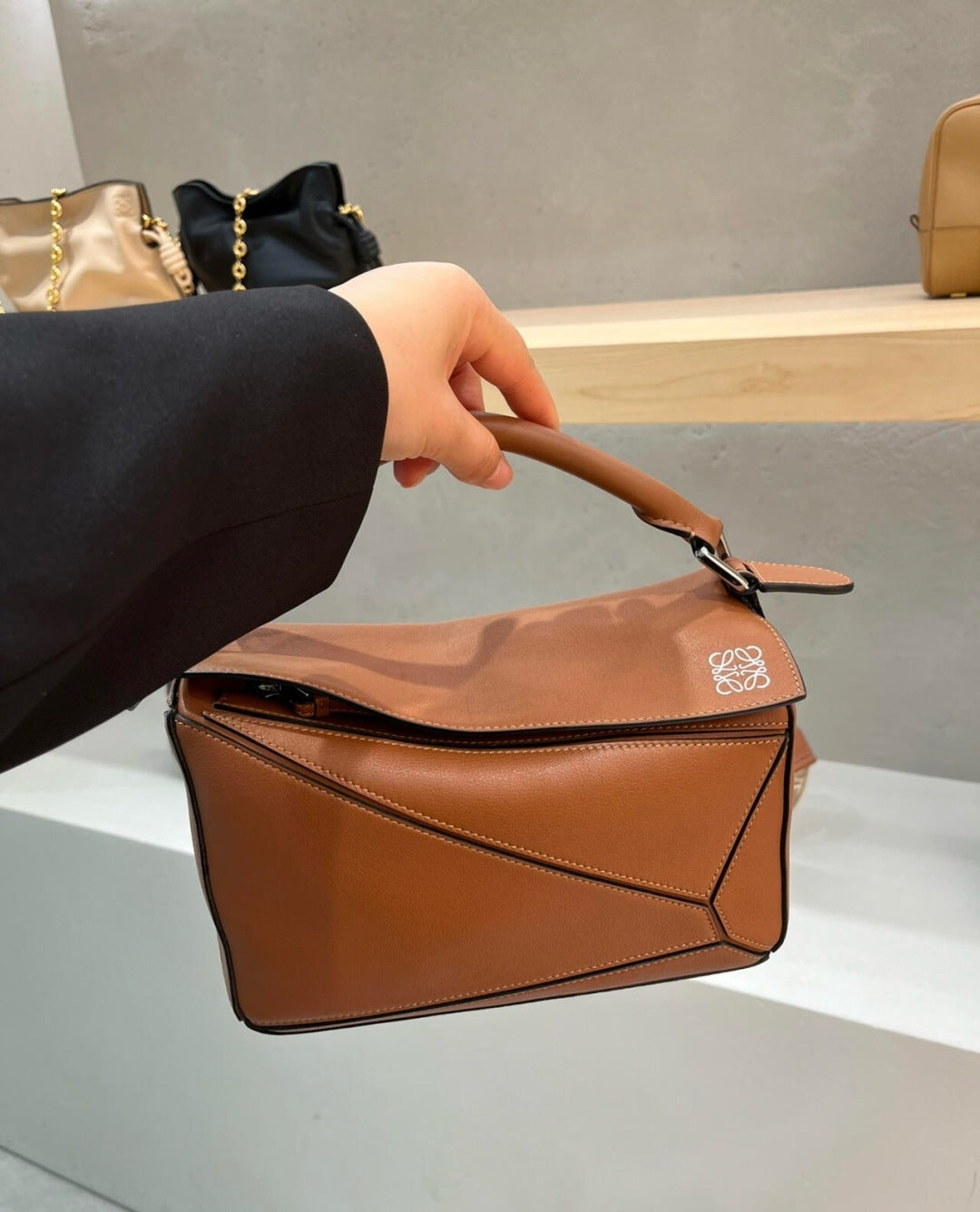 Loewe Puzzle smooth calfskin handbag in tan