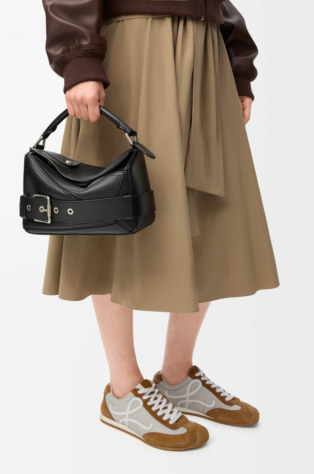 Small Puzzle Biker bagin shiny calfskin