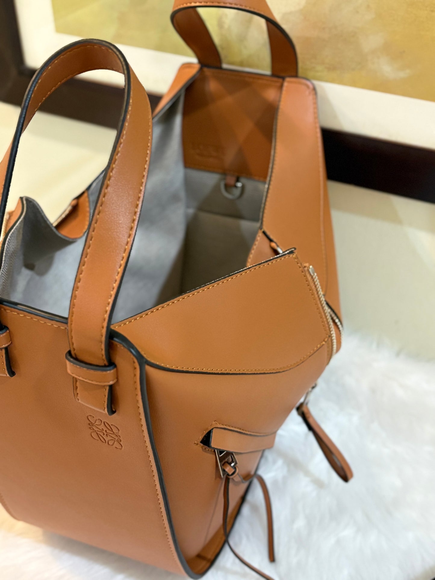 LOEWE Compact Hammock leather tote bag