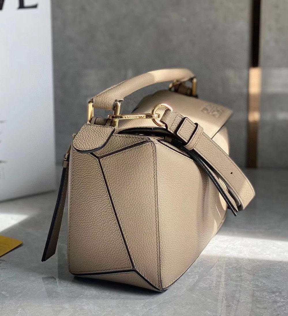 Loewe Small Calfskin Puzzle bag in sand