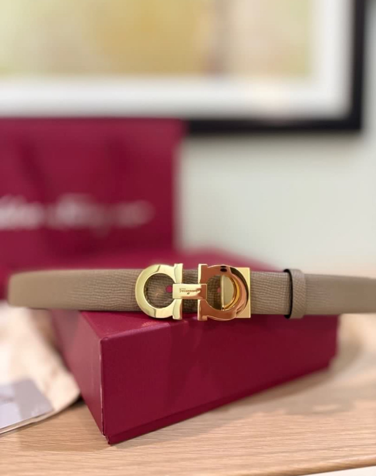 Ladies Gancini Reversible Ferragamo belt