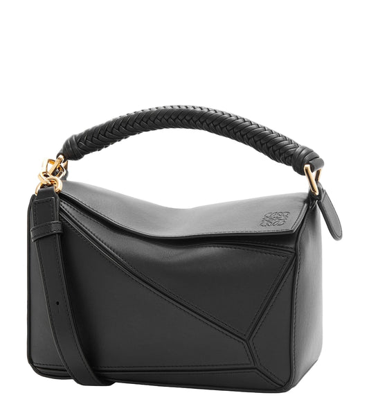 Loewe Black Small Leather Puzzle Top-Handle Bag