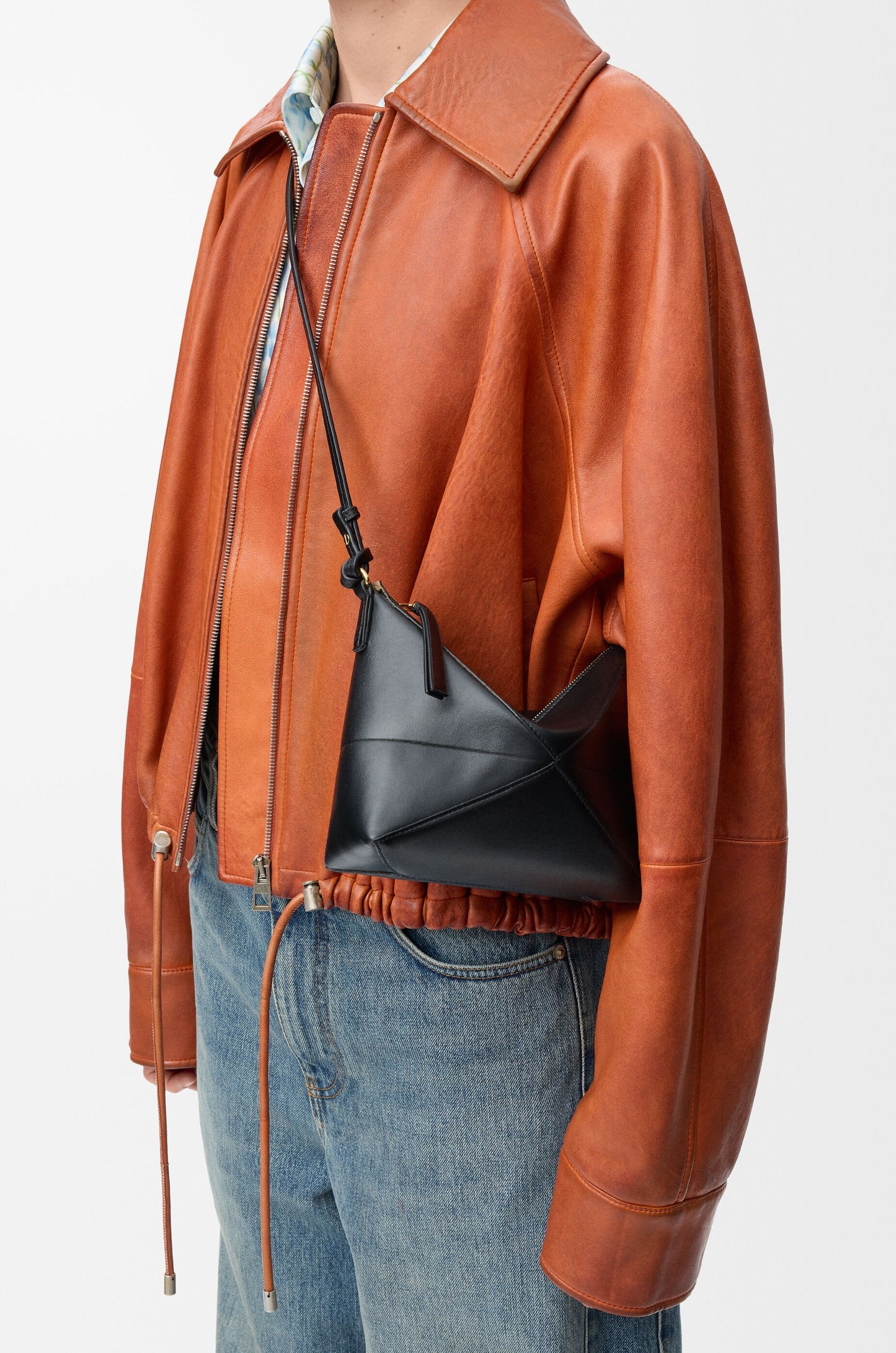 Puzzle Fold pouchin shiny nappa calfskin