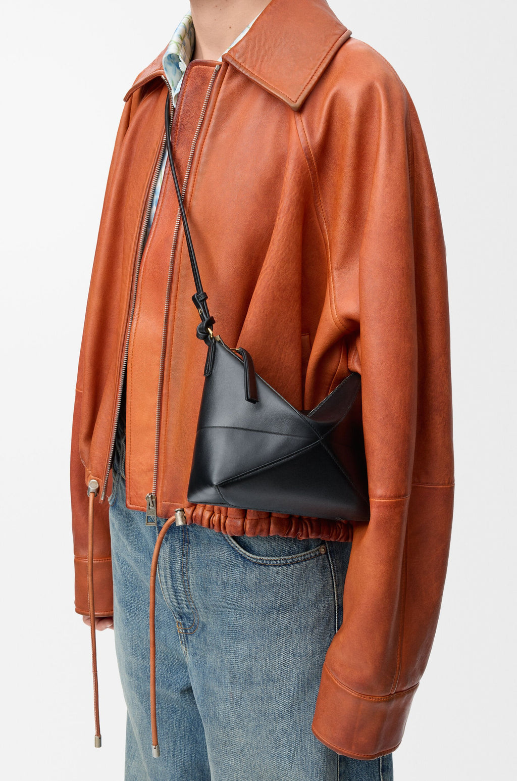 Puzzle Fold pouchin shiny nappa calfskin