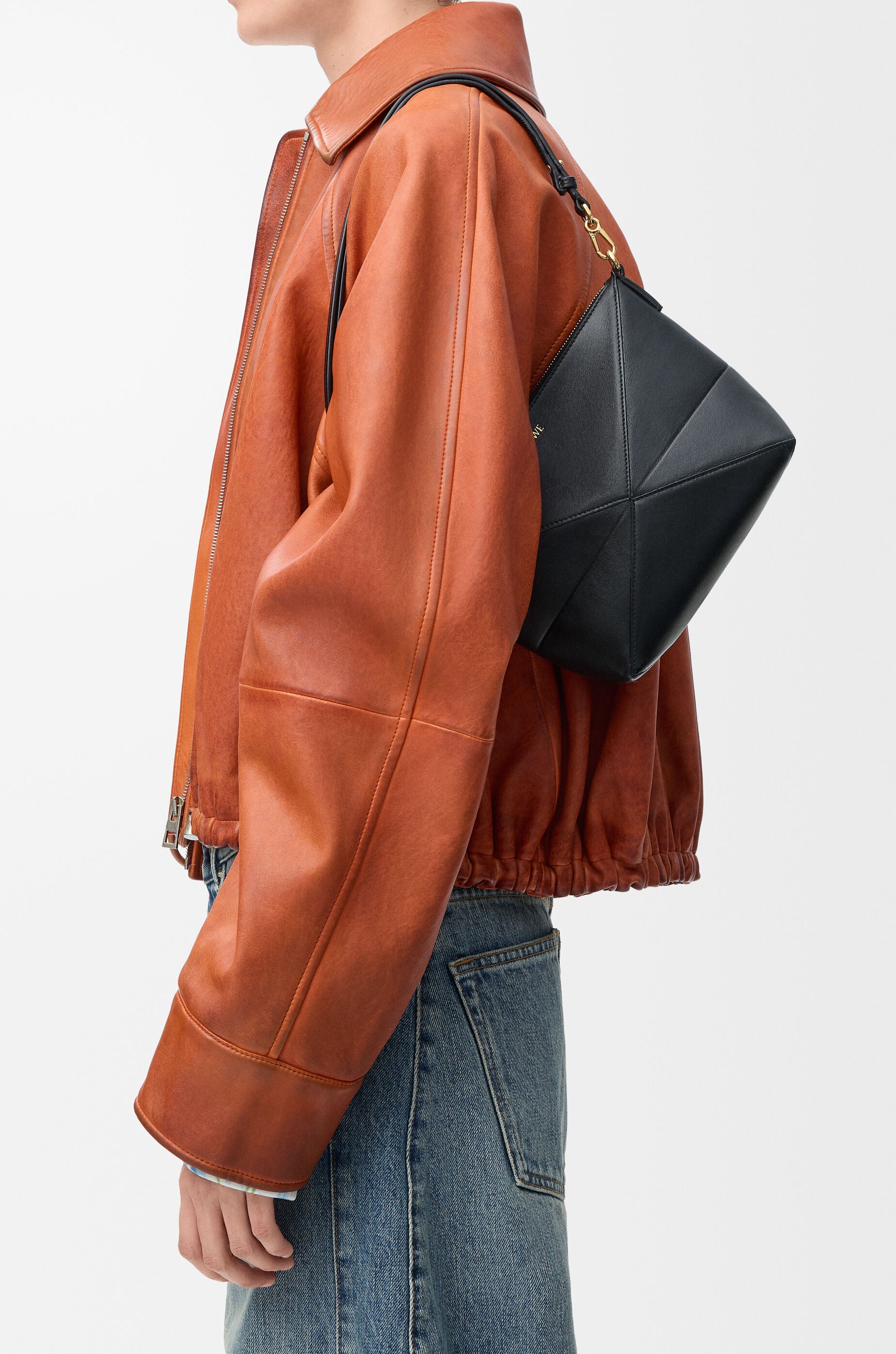 Puzzle Fold pouchin shiny nappa calfskin