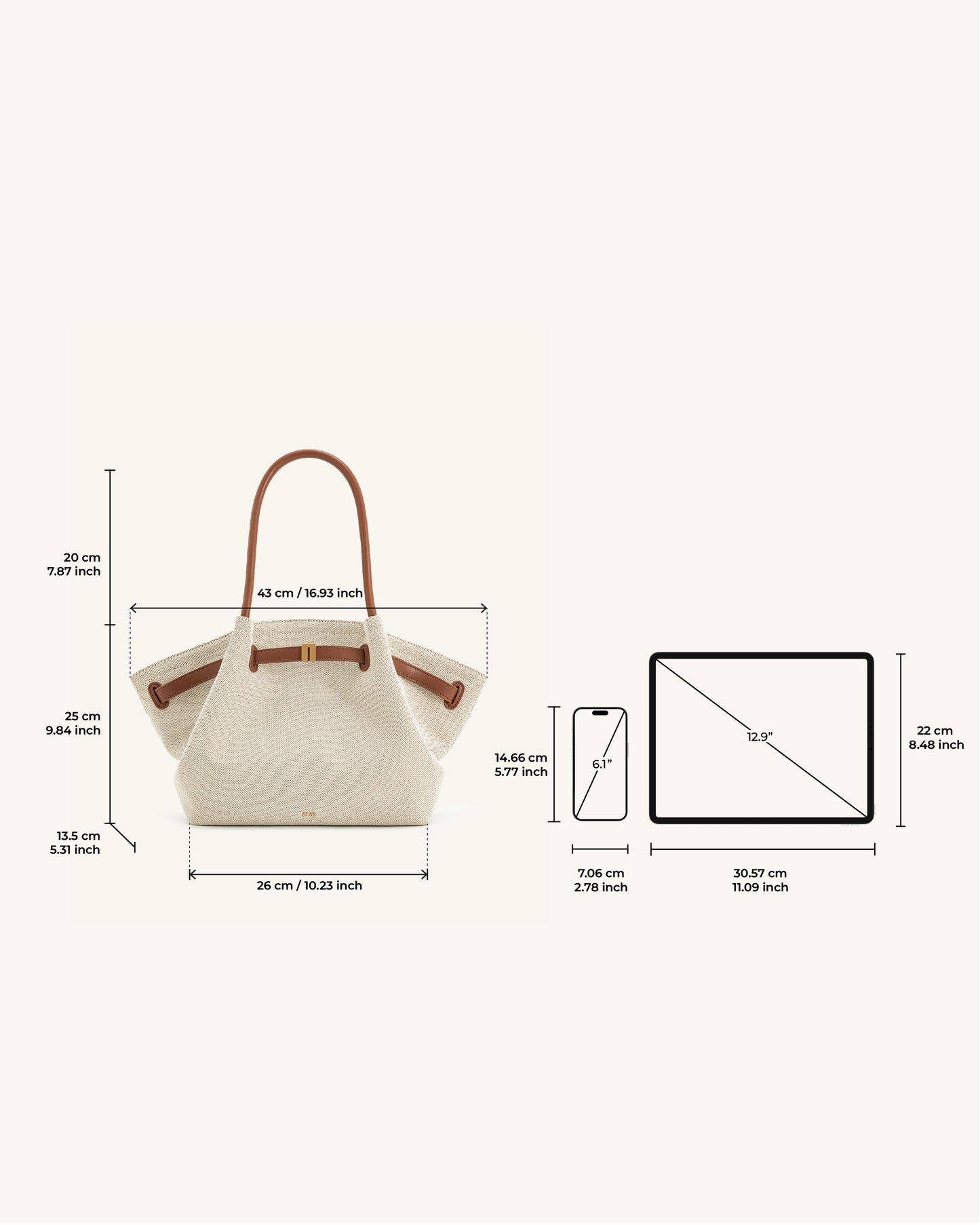 JW Pei Hana Medium Tote Bag - Brown Canvas