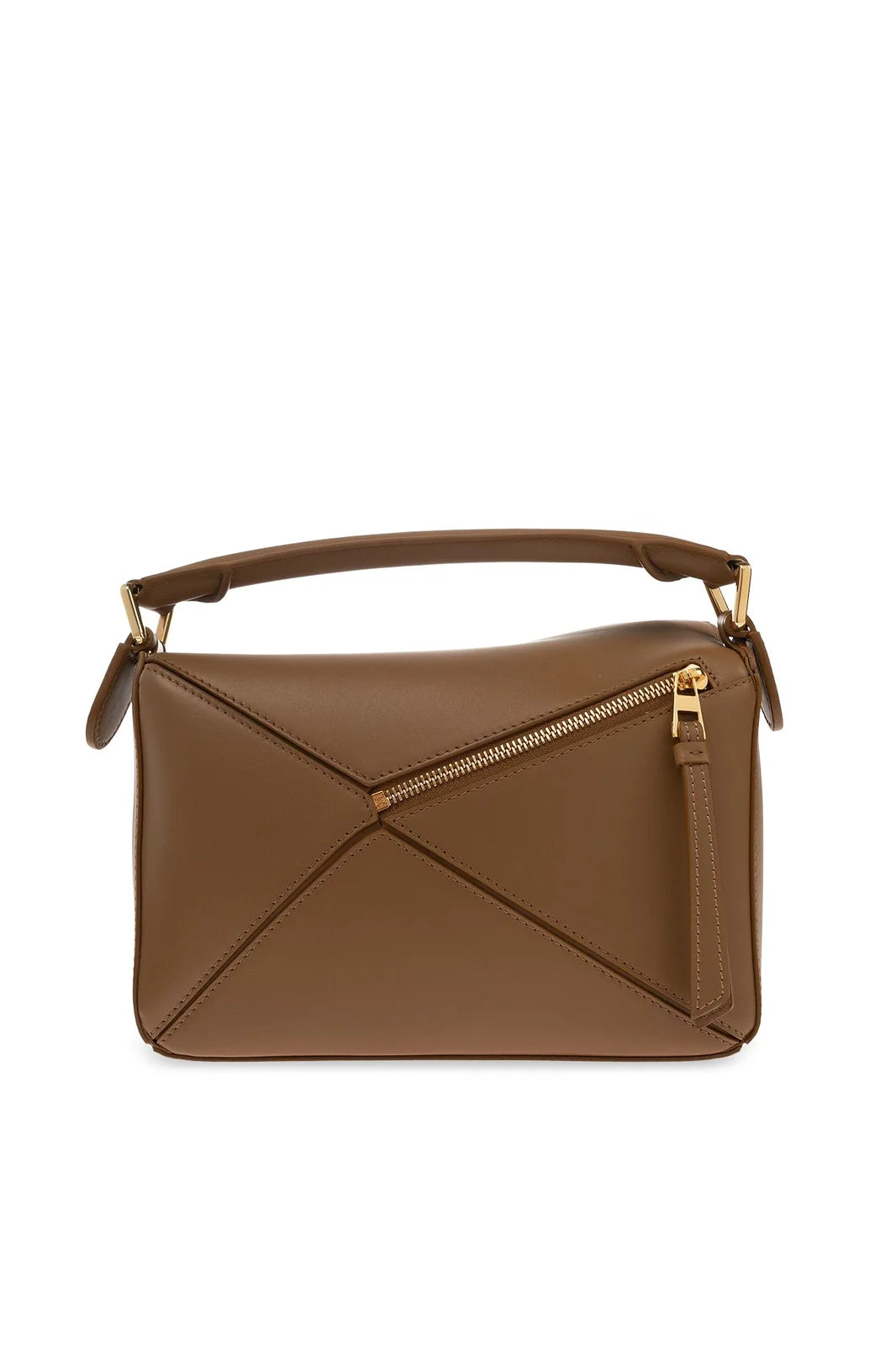 Loewe Satin calfskin small puzzle bag in tan