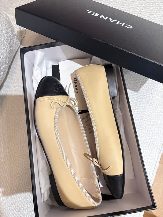 Chanel cap-toe ballet flats