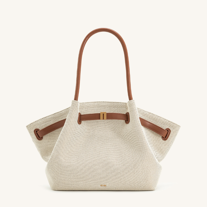 Hana Medium Tote Bag - Brown Canvas