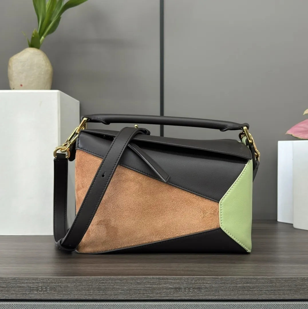 Loewe Puzzle Bag suede tricolor -vegan leather