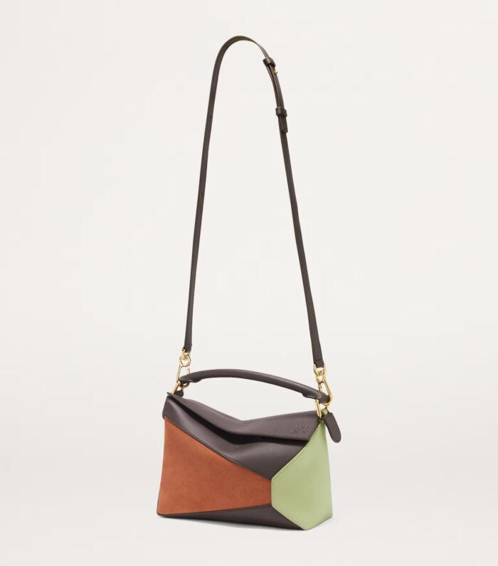 Loewe Puzzle Bag suede tricolor -vegan leather