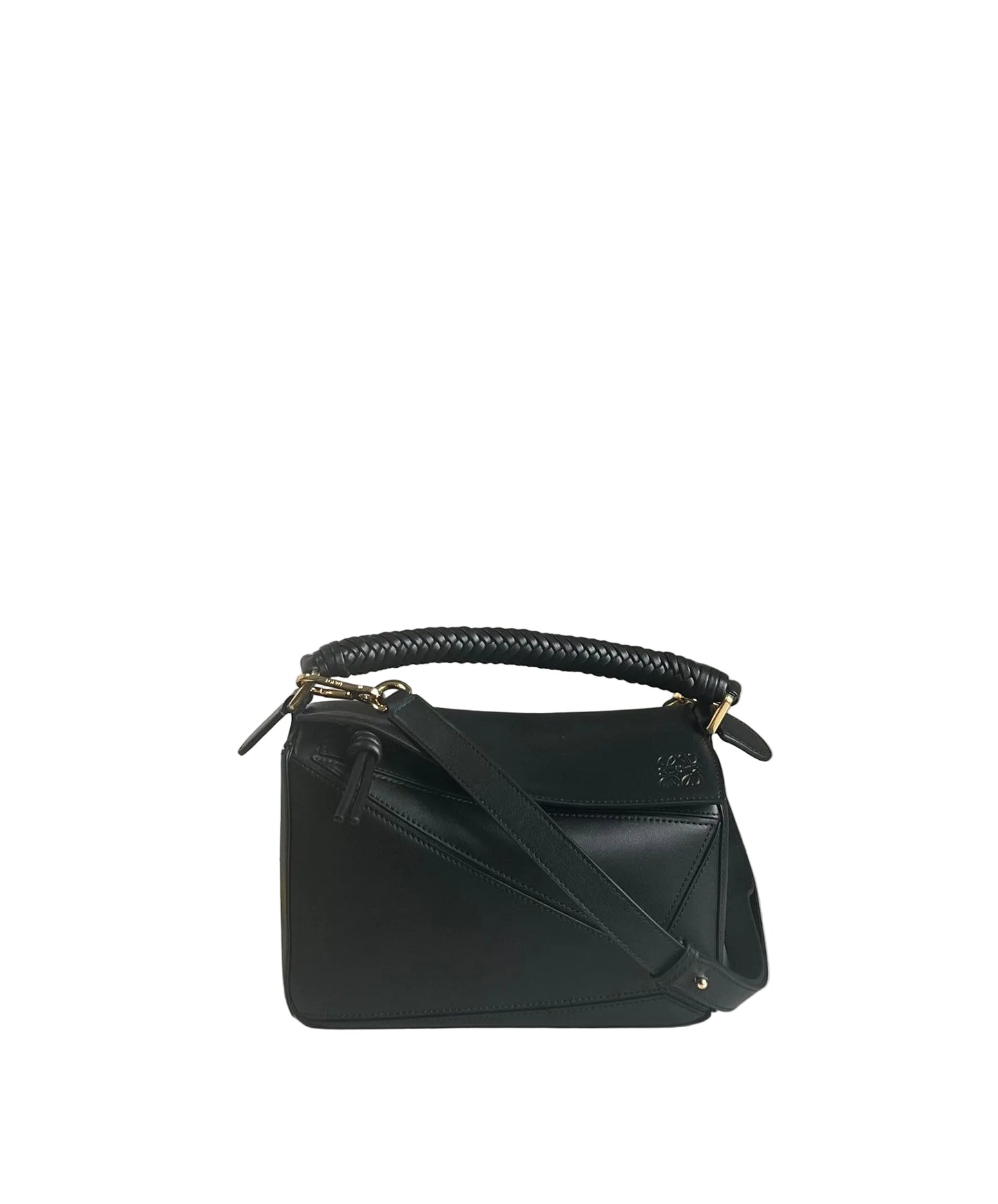 Loewe Puzzle Knotted Zipper Bag (Black)