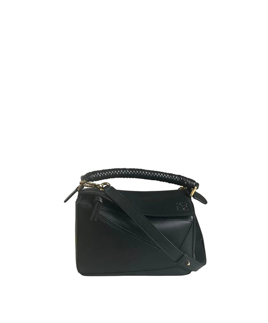 Loewe Puzzle Knotted Zipper Bag (Black)