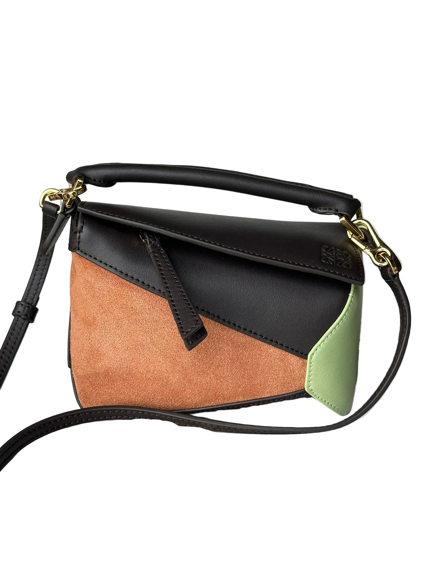Loewe Puzzle Bag suede tricolor -vegan leather