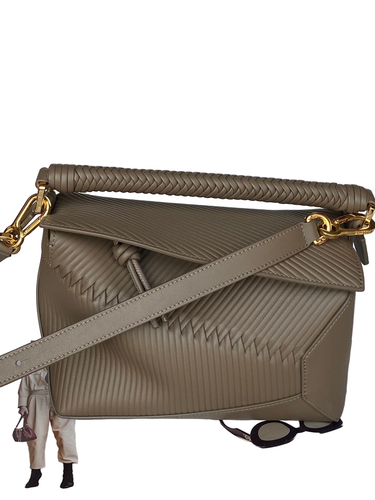 Loewe Diamond Puzzle Mini Bag (Moss Green)